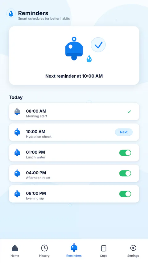 Aqualune Settings screen