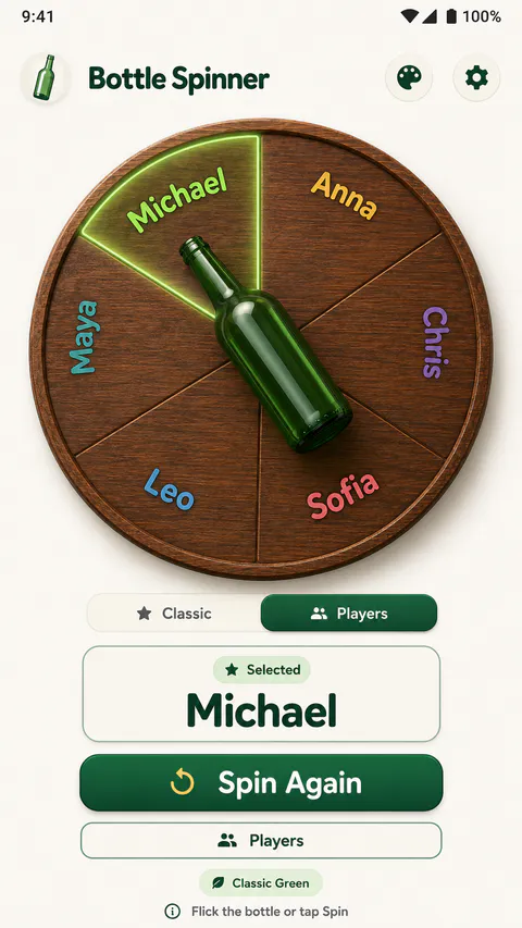 Bottlora Themes screen