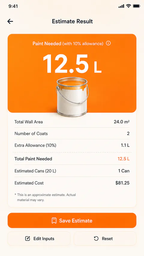 BuildMate Results screen
