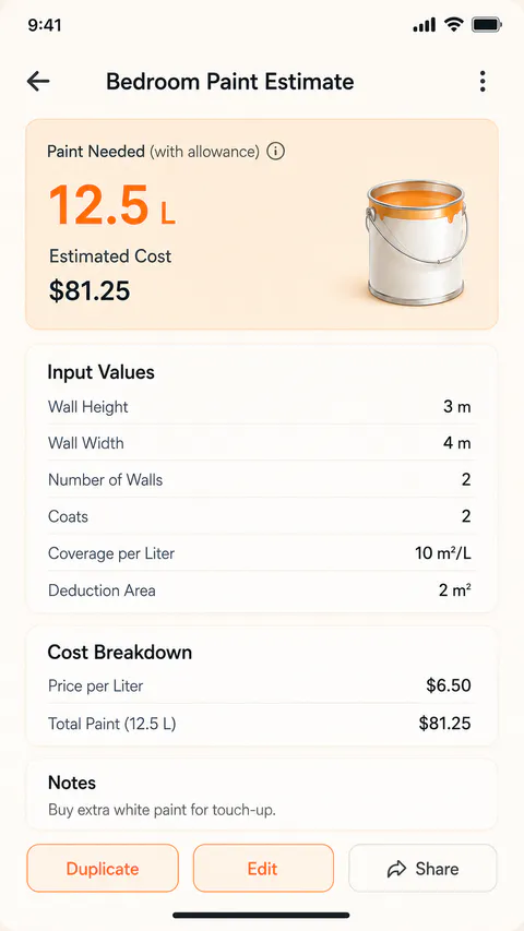 BuildMate Projects screen