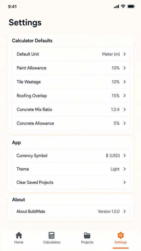 BuildMate Browse screen