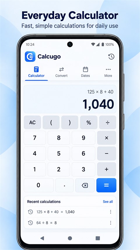CalcuGo Home screen