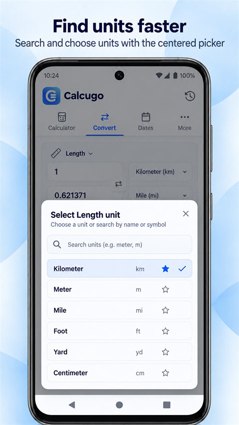 CalcuGo Date toolkit screen
