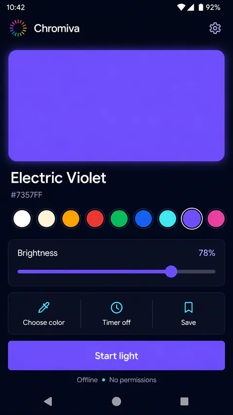 Chromiva Home screen