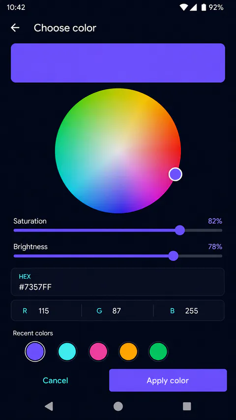 Chromiva Picker screen