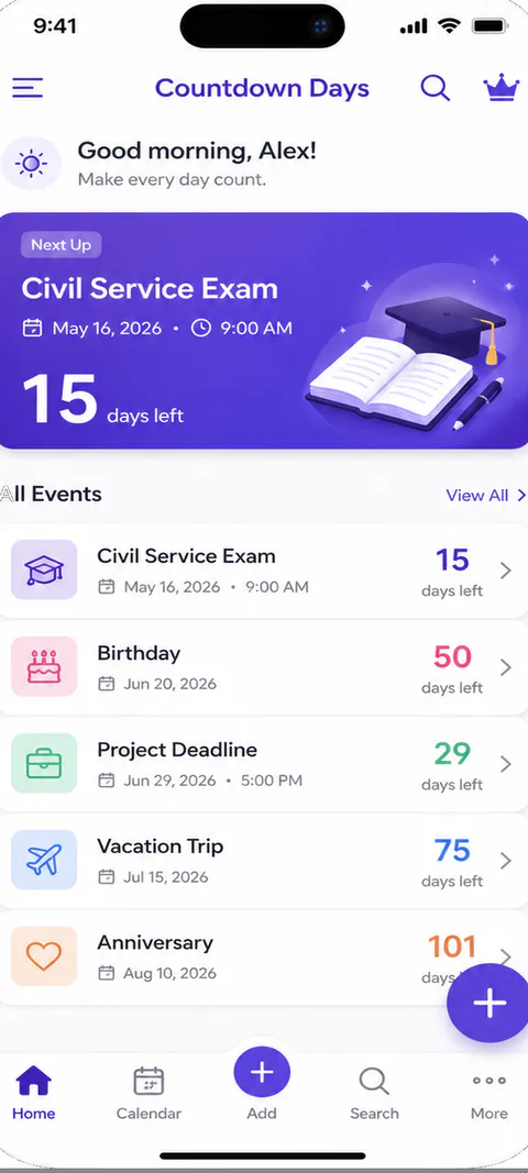 DayNest Home screen