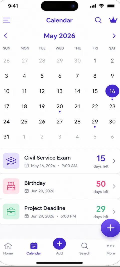 DayNest At a glance screen