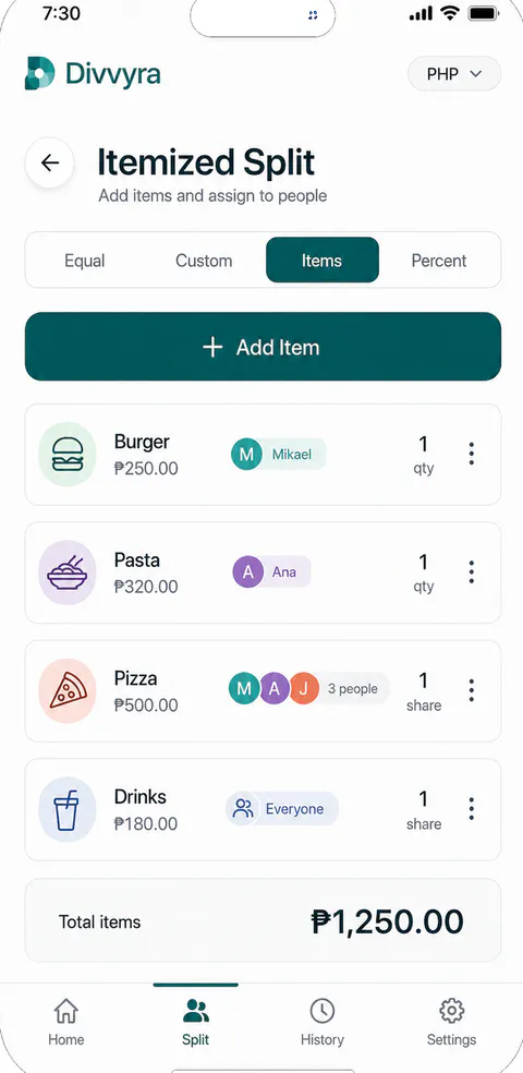 Divvyra Flexible math screen