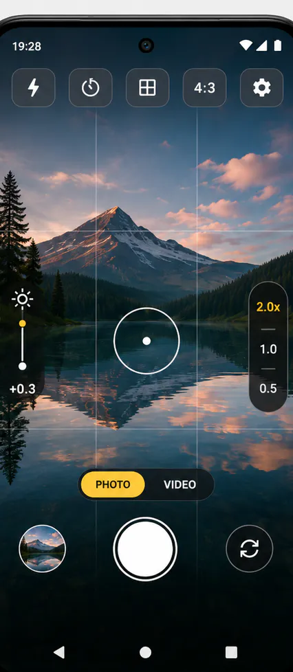 Fast Camera Home screen