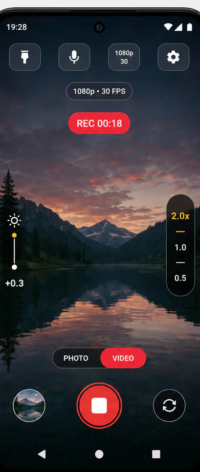 Fast Camera Controls screen