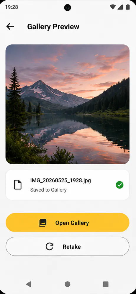 Fast Camera Home screen