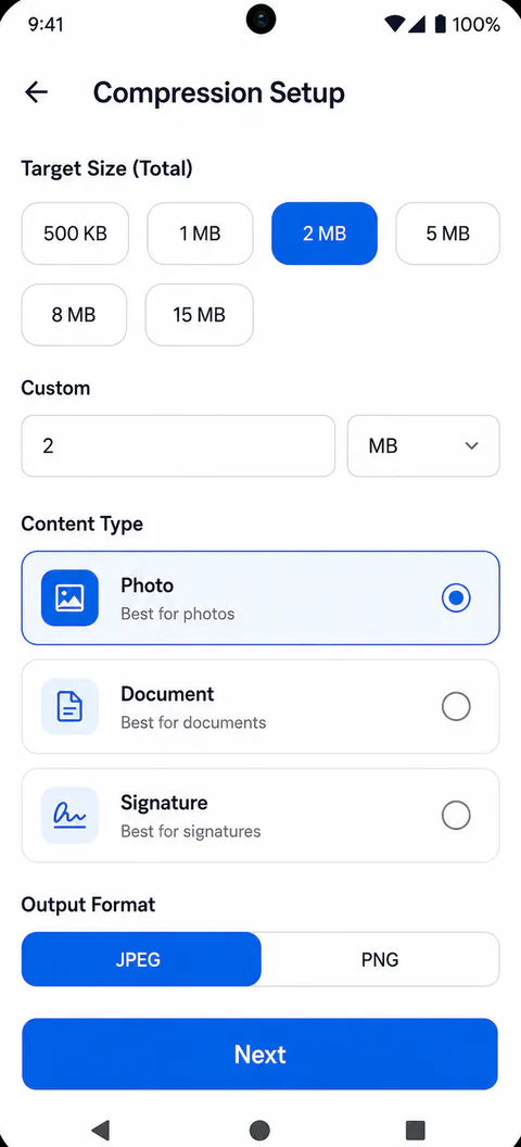 FileFit PH Preparation screen
