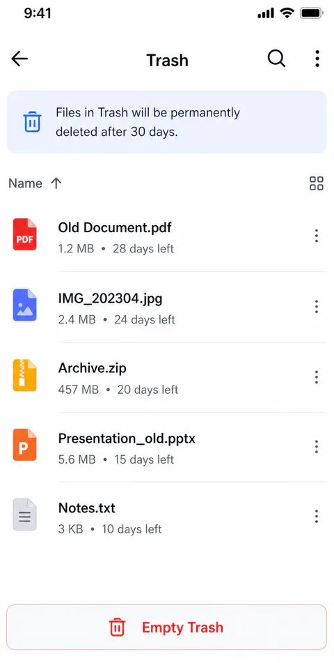 Fileora Home screen
