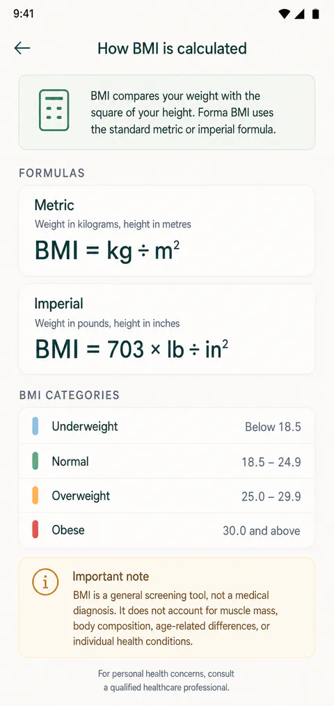Forma BMI Simple wellness screen