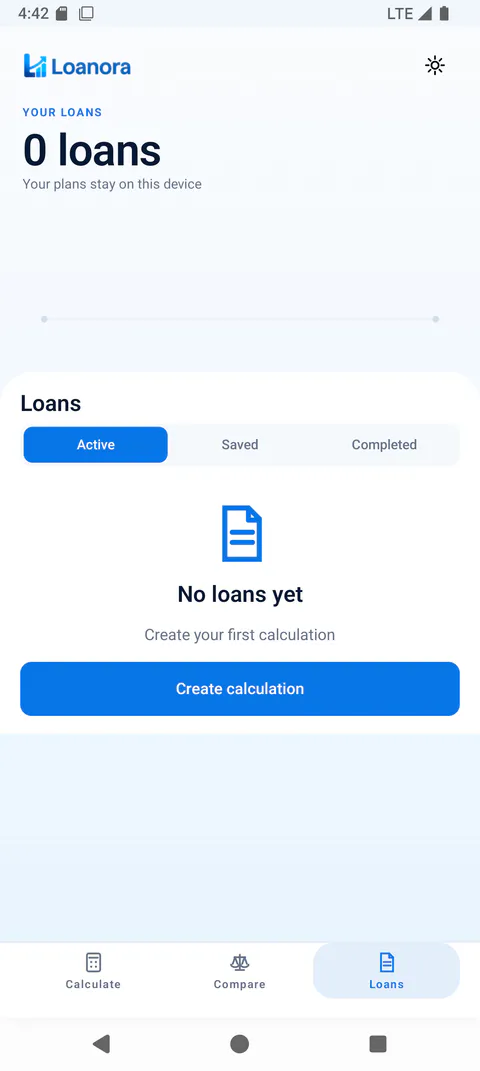 Loanora Browse screen