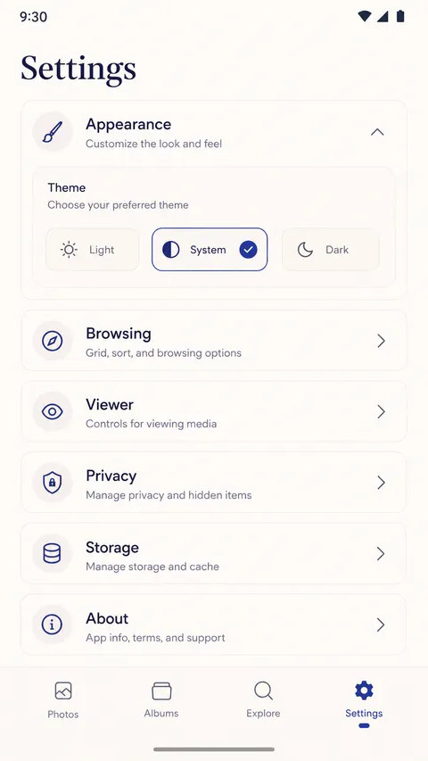 Luminest Browse screen