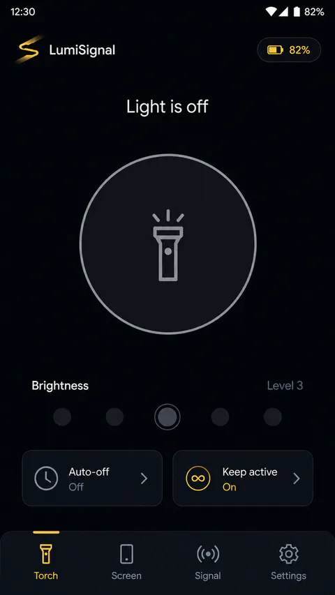 LumiSignal Home screen