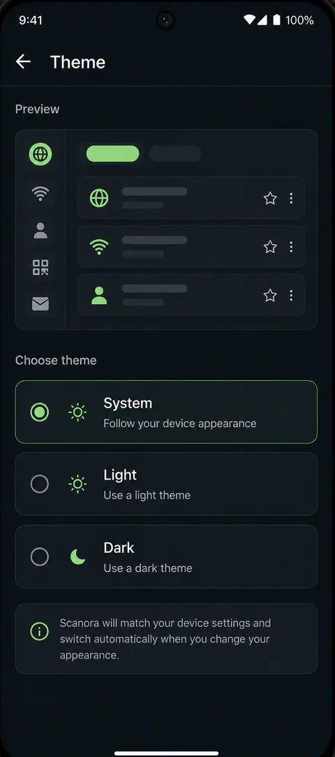 Scanora Browse screen