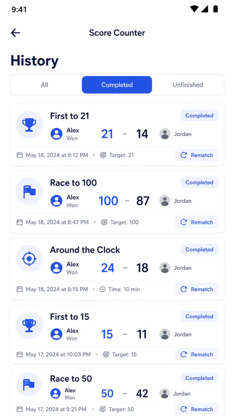 Scoreora Home screen
