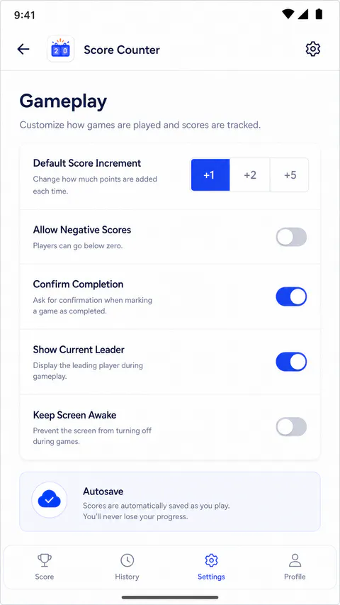 Scoreora Browse screen