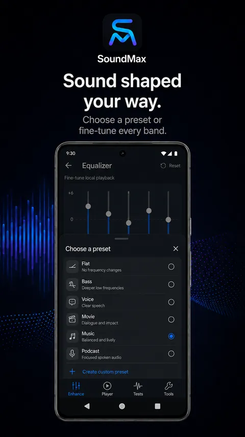 SoundMax Equalizer screen
