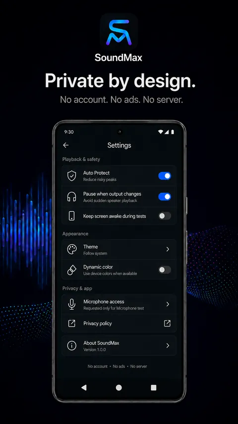 SoundMax Privacy screen