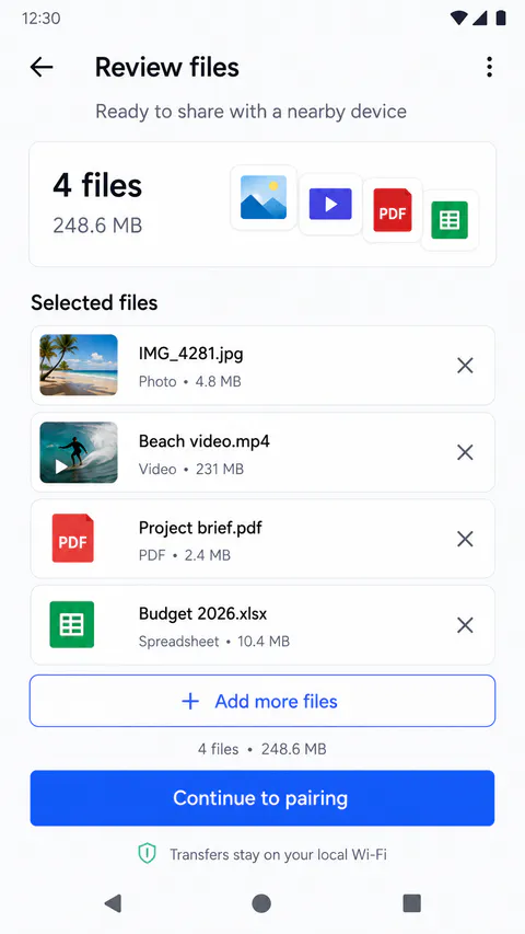 SyncPulse Receive screen