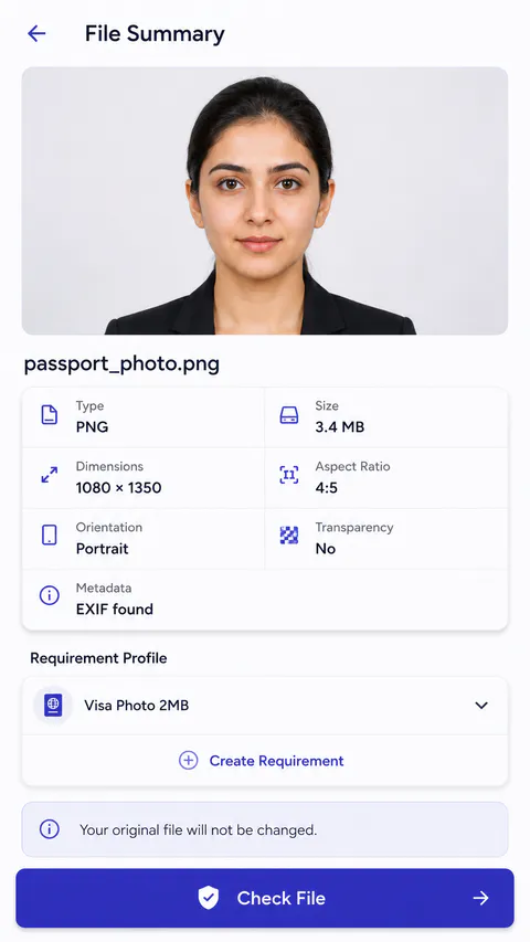 UploadFit Validation screen